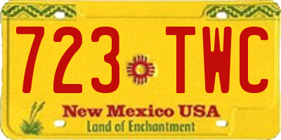 NM license plate 723TWC