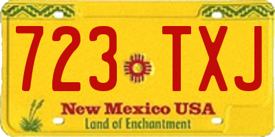 NM license plate 723TXJ