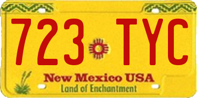 NM license plate 723TYC