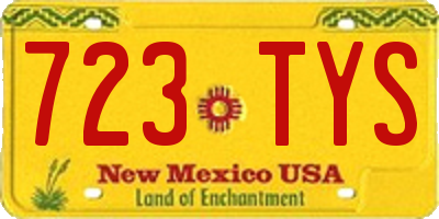 NM license plate 723TYS