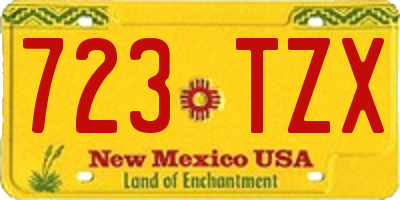 NM license plate 723TZX