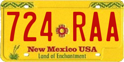 NM license plate 724RAA