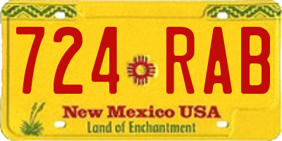 NM license plate 724RAB