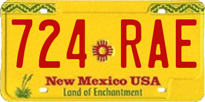 NM license plate 724RAE