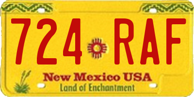 NM license plate 724RAF