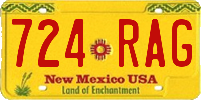 NM license plate 724RAG