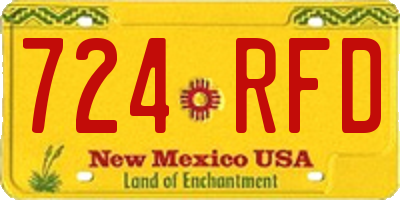 NM license plate 724RFD