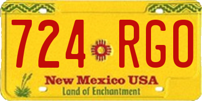 NM license plate 724RGO