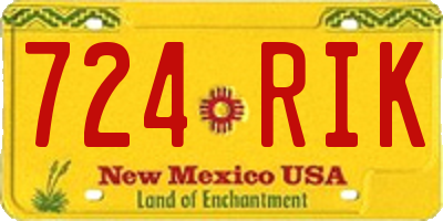 NM license plate 724RIK