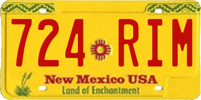 NM license plate 724RIM