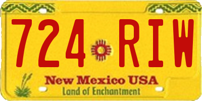 NM license plate 724RIW