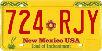 NM license plate 724RJY