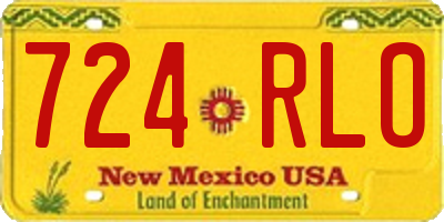 NM license plate 724RLO