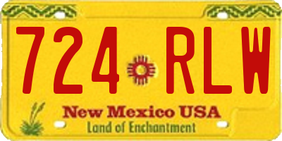 NM license plate 724RLW