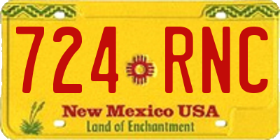 NM license plate 724RNC