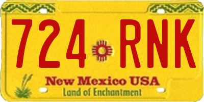 NM license plate 724RNK