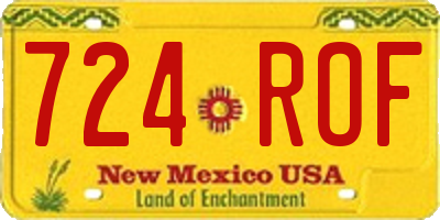 NM license plate 724ROF