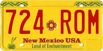 NM license plate 724ROM