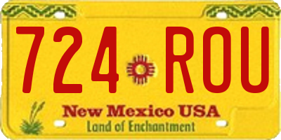 NM license plate 724ROU