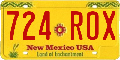 NM license plate 724ROX