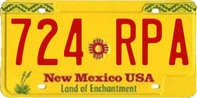 NM license plate 724RPA