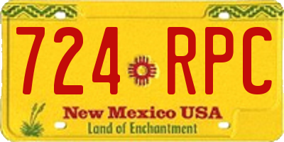 NM license plate 724RPC