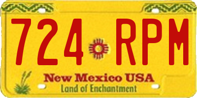 NM license plate 724RPM