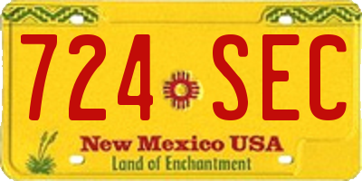NM license plate 724SEC