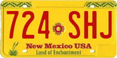 NM license plate 724SHJ