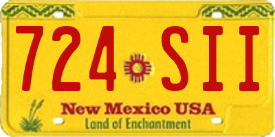NM license plate 724SII