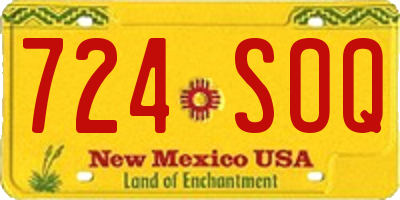 NM license plate 724SOQ