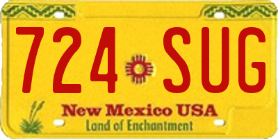 NM license plate 724SUG