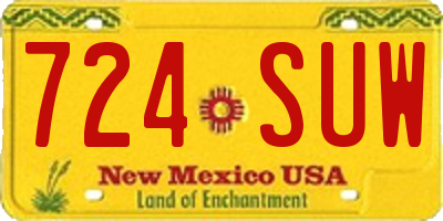 NM license plate 724SUW