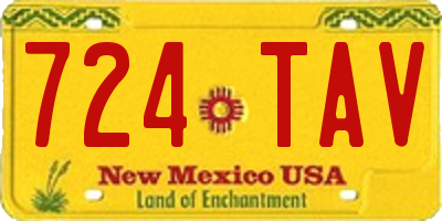 NM license plate 724TAV