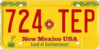 NM license plate 724TEP