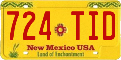 NM license plate 724TID