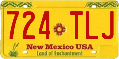 NM license plate 724TLJ