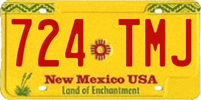 NM license plate 724TMJ