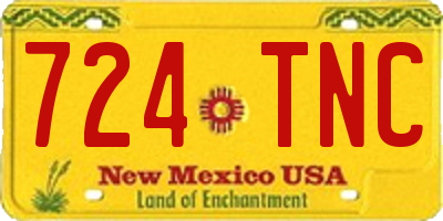 NM license plate 724TNC