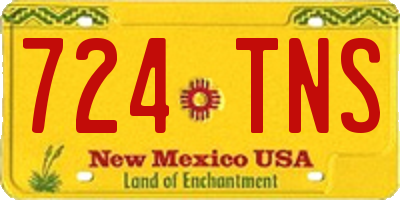 NM license plate 724TNS