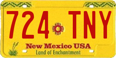 NM license plate 724TNY