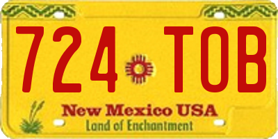 NM license plate 724TOB