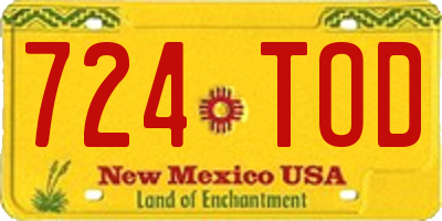 NM license plate 724TOD
