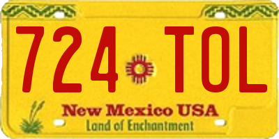 NM license plate 724TOL