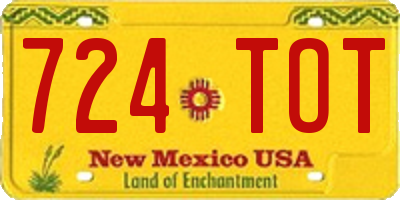 NM license plate 724TOT