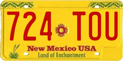 NM license plate 724TOU