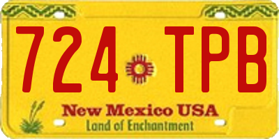 NM license plate 724TPB