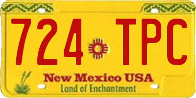 NM license plate 724TPC
