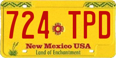NM license plate 724TPD