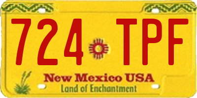 NM license plate 724TPF